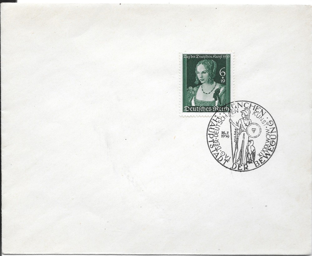 GERMANY Cover 1939 National Day of Art commemorative cancel! Munich🔥MI#700🔥