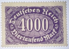 Travelstamps: 1922 Germany Stamps Deutsches Reich 4000 M / Mi. Nr. 255 MOGNH