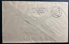 1946 Cottbus Germany Local Stamp issue Set Post WW2 Registered Cover To Hamburg