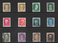GERMANY SCOTT 351 – 362 USED SET – 1926/27 FAMOUS GERMANS ISSUE (B)