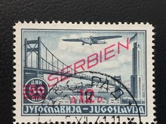 1941 Serbia German Occupation Air Overprint Set Fine Used CTO Serbien WWII