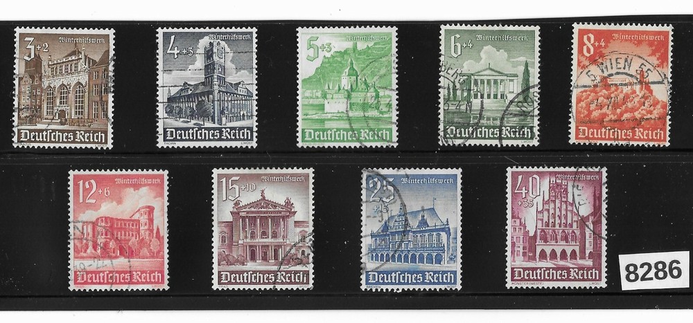 #8286 Stamp set ScB177 – B185 1940 Winter relief fund / Third Reich Germany