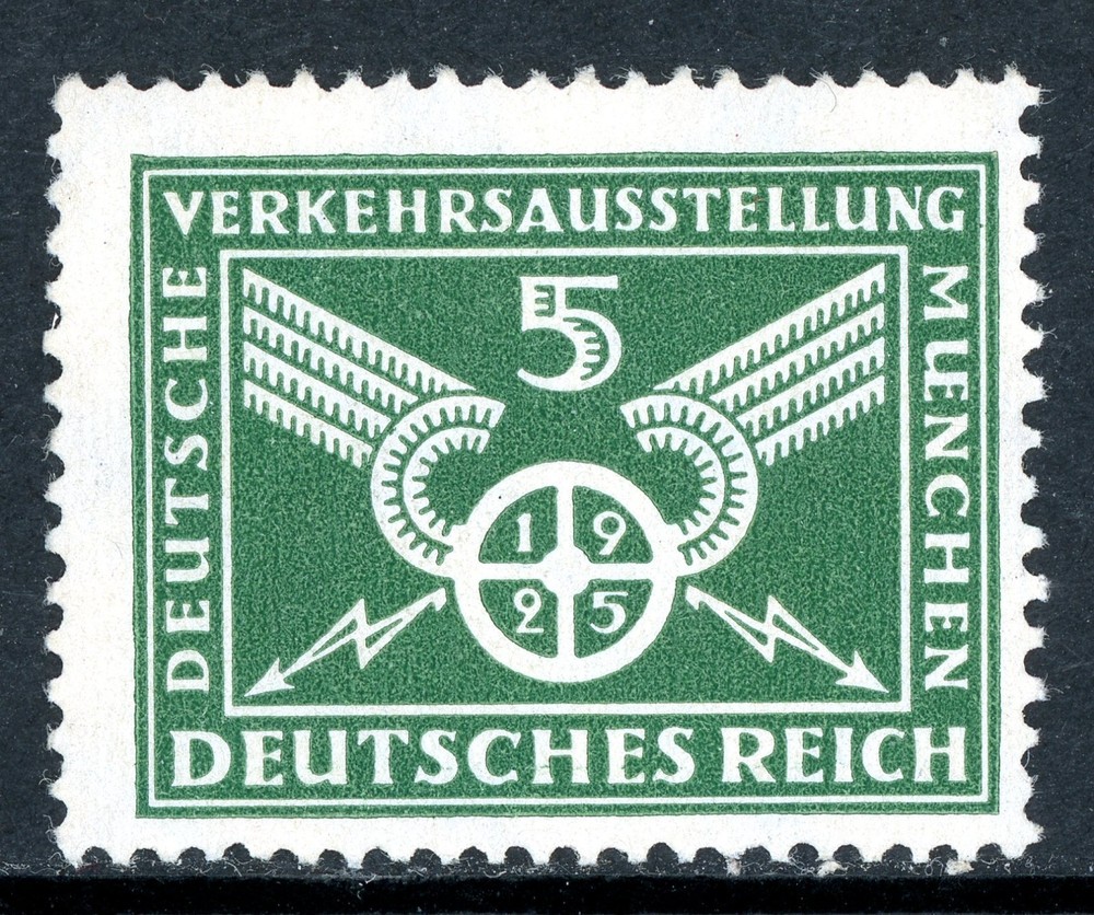 Germany 1925 Traffic Wheel 5pf Deep Green Scott #345 (Michel #370) MNH Q640