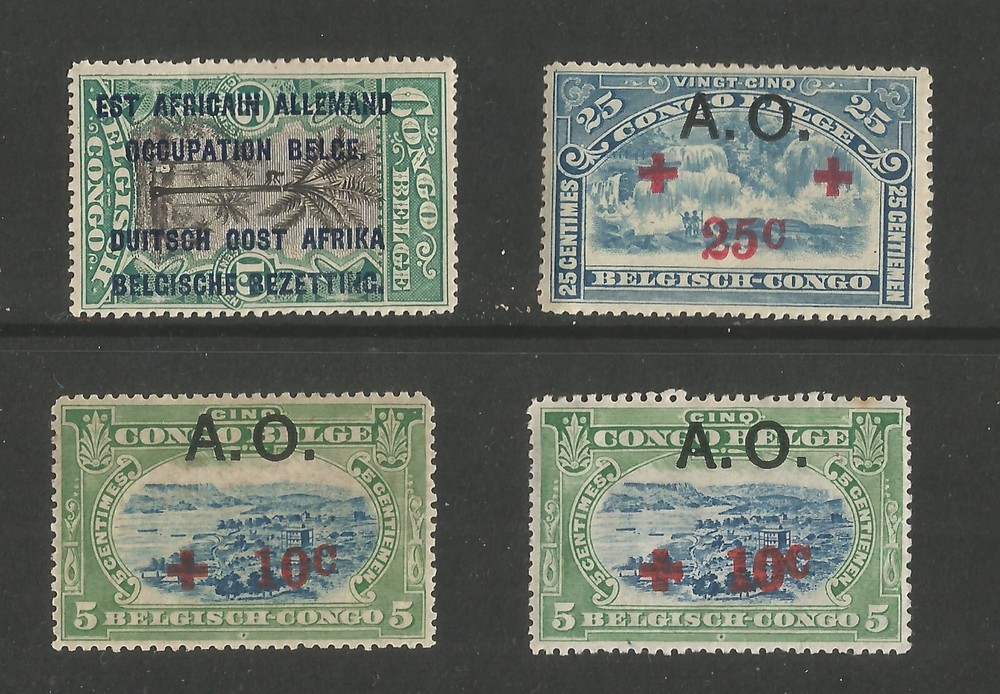 Liquidation sale Germany East Africa 1918 OP occupation Red Cross mint group MH