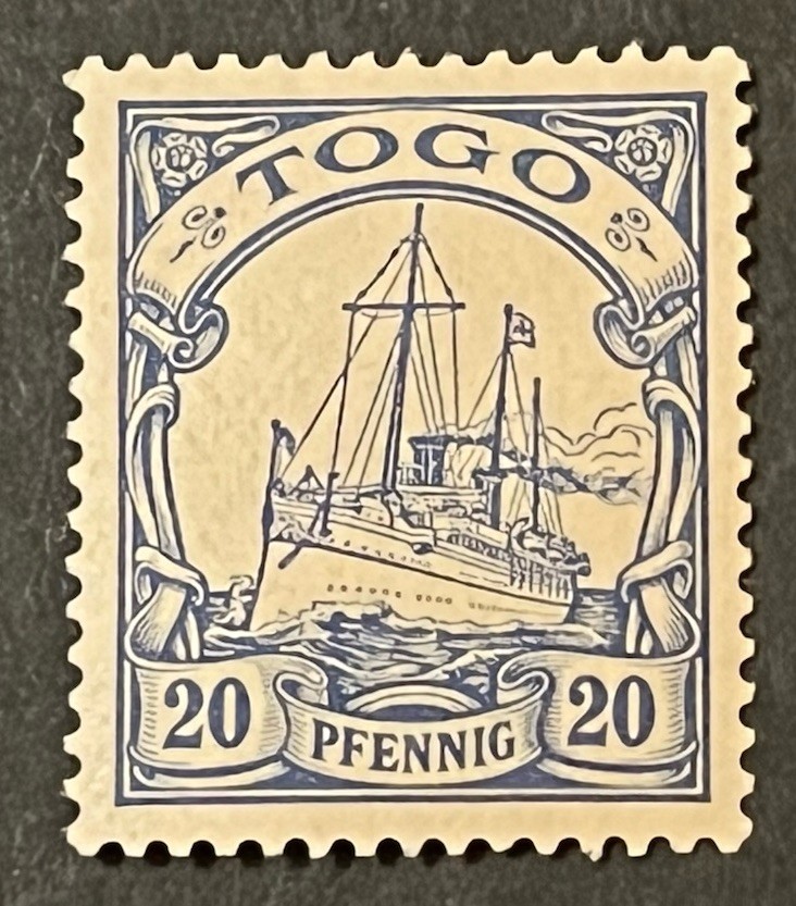 Travelstamps: Germany Togo Africa Stamps Kaiser’s Yacht 20 Pfennig MOGH UnWmk