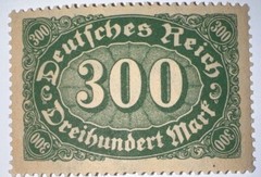 Travelstamps: 1922 Germany Stamps Deutsches Reich 300 Mark Mi. Nr. 249, MNH