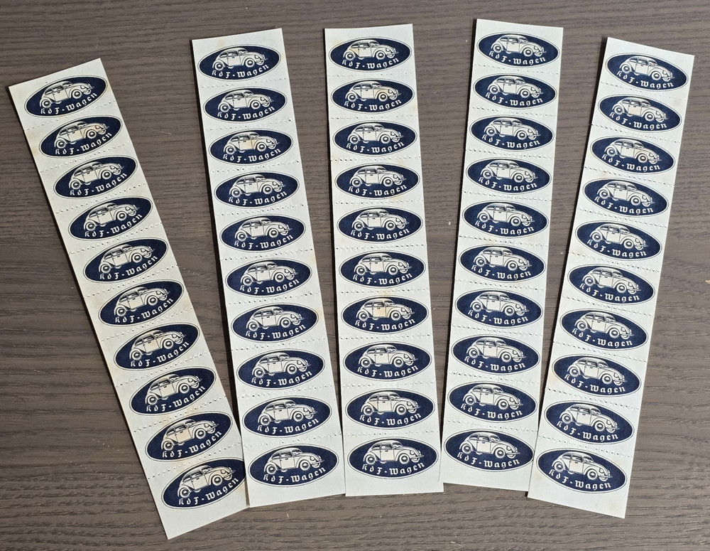 THIRD REICH KDF VW VOLKSWAGEN AUTO CAR Stamp Strip Nazi German WW2 WWII 10 pcs