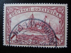 EAST AFRICA GERMAN COLONY Mi. #19 used Kaiser Yacht stamp Neu-Langenburg cancel!
