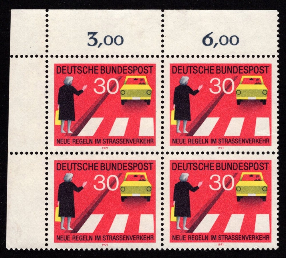Germany Plate Blocks Stamps, NH/NG, Traffic Safety Scott German #1062