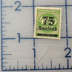 GERMANY ~ Deutrches Reich ~ 75 Saufend/400 Mark ~ Used/Posted ~ c.1923