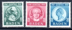 Germany Baden Semi-Postal 1949 Scott# 5NB12-5NB14 MNH VF