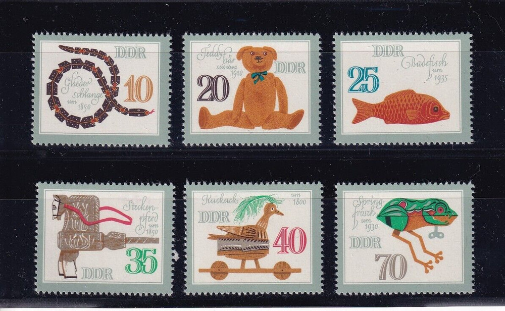 DDR MNH ** 2661-6 Animal toys singles from sheet