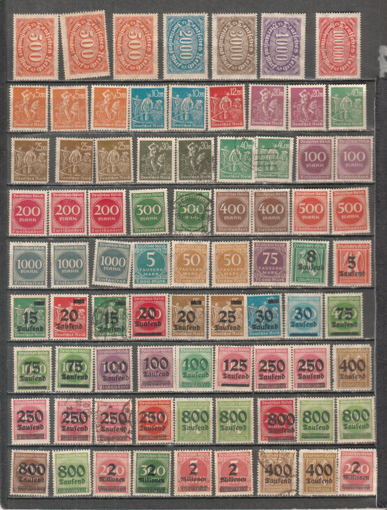 Germany lot of 79 MNH MH and used stamps cancels locations dates