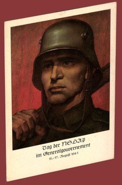 German WW2 Third Reich Postcard Wehrmacht General Government 1941
