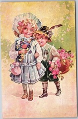 Antique 1910 German Postcard Divided Back Bavaria 5pf Stamp Postmarked Children