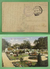 DR WHO 1916 GERMANY WWI FELDPOST HALLE GARDEN POSTCARD R45466