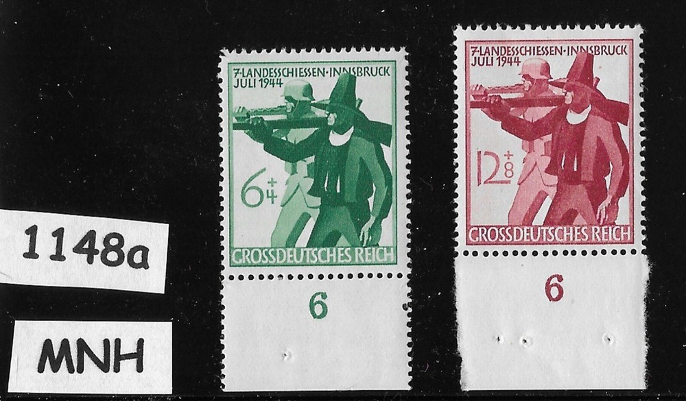 MNH stamp set Germany Sc B278-279 1944 Shooting Matches Innsbruk Austria #1148a