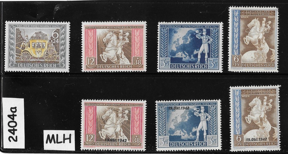 MLH stamp set B209-215 Germany 1942 Postal Congress Vienna Austria #2404a