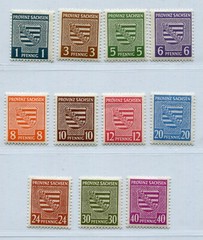 GERMANY SOVIET OCCUPATION ZONE PROVINCE SAXONY 13N1-13N12 WM X PERFECT MNH