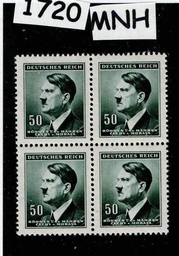 MNH stamp block Sc #65 Adolf Hitler 1942 WWII during German Occupation #1720