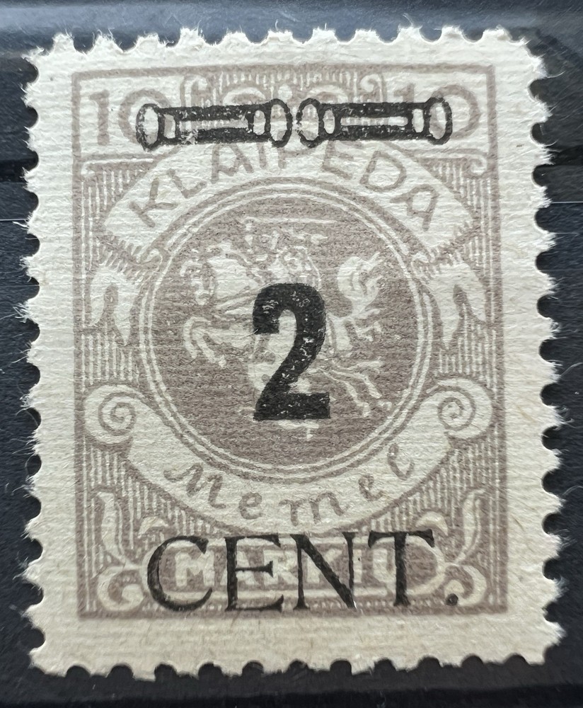KLAIPEDA 1920-1923 Memel Territory Germany 2 Centimes Black Overprint Stamp MH