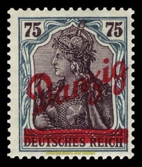 EBS Danzig 1920 – Germania diagonal overprint – Michel 25 – MH*