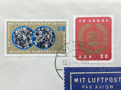 1965 GERMANY, 20 yrs Trade Union Federation, FDC, Registered, SC# 773-74