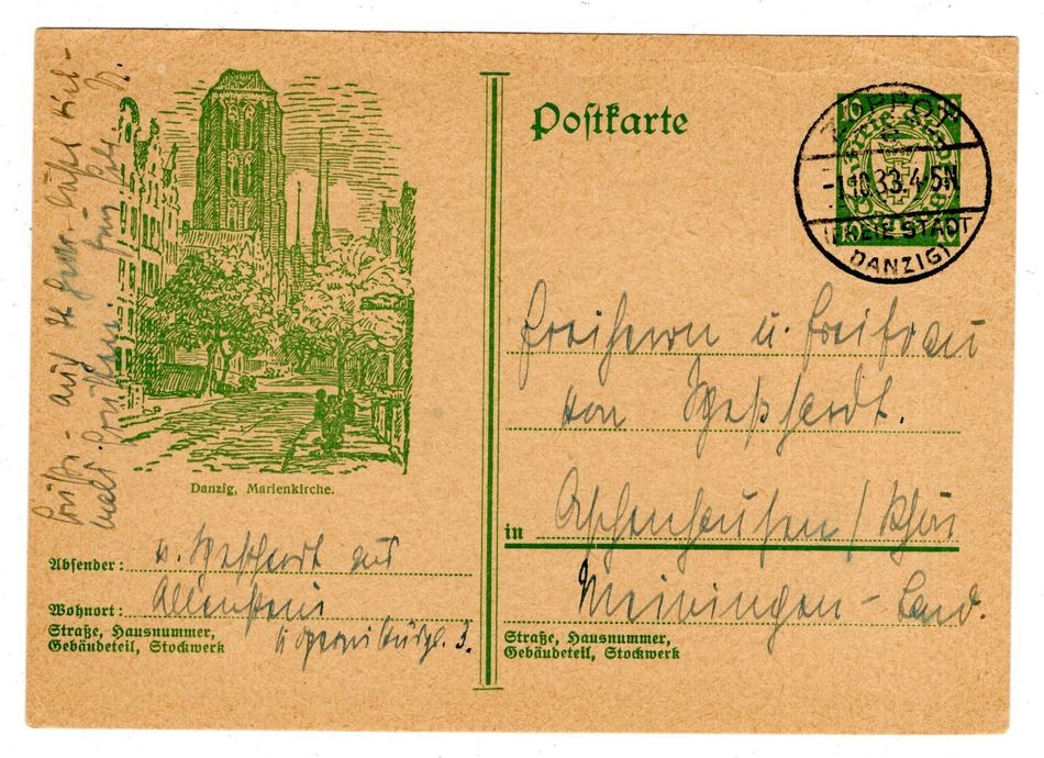 Danzig GA P45 Stamped View Of St. Mary’s Church (GA4753)