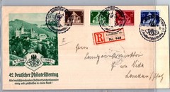 GERMANY 1936 POSTAL CACHET REG COVER ADDR & SPECIAL EXPO POSTMARK LAUENSTEIN