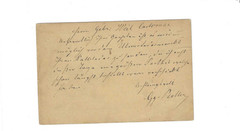 GERMANY (Wurt) 1877 Post Card sent from Ulm Bahnhof to Carlsruhe – corner crease