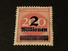 1923 Overprint Germany Weimar Republic Mint Hinged 2 Millionen Red Stamp