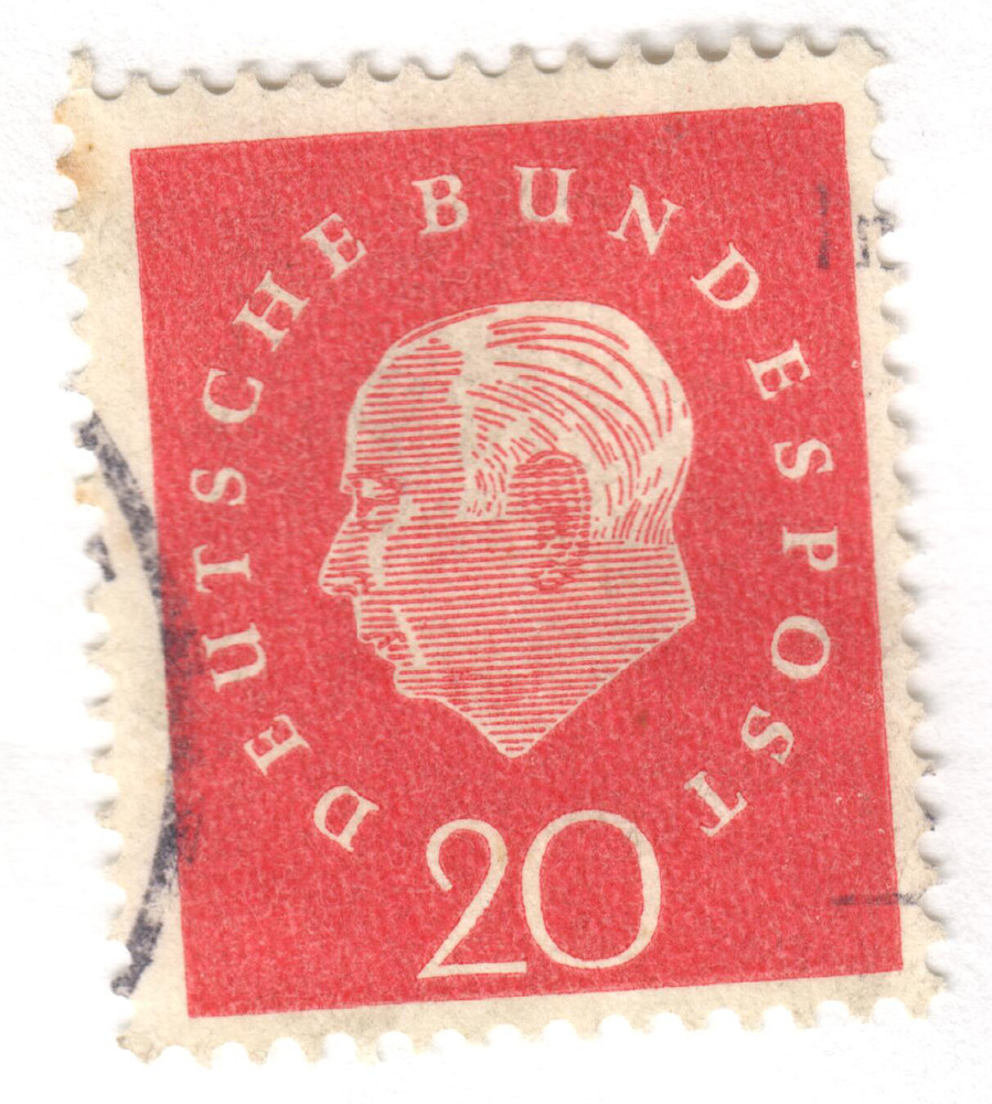 West Germany – 1959 – Professor Dr. Th. Heuss – 20Pfg – Used – #03