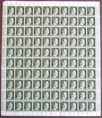 Deutsches 3rd Reich German Hitler 3 Full Sheets Stamps Hitler Head 30PF