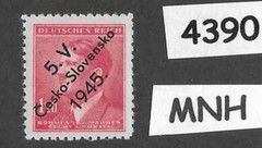 #4390 MNH stamp Adolf Hitler Sc69 1.20Kr BaM WWII 1945 Local Overprint