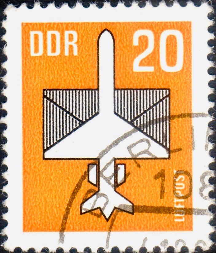 DDR #Mi2832v CTO 1983 Stylized Airplane Envelope [C10]