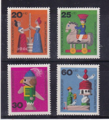 Bundesrepublik MNH ** 705-8 SC B476-9 Wooden toys set