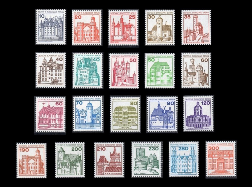 Germany Berlin 1977 German Castles set of 21 SG B516-524d MNH mint *COMBINED P&P