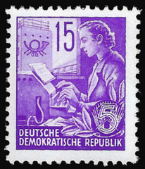 DDR #Mi0368XI MNH 1953 Five Year Plan Industrial Workers Teletypist [161]