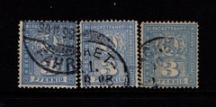Germany Late 1890s 3p Berlin Private Post Used / 3 Cancel & Shades – S58667