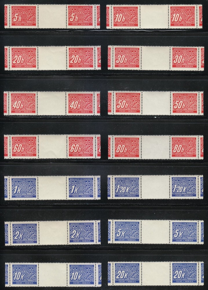 Bohemia & Moravia 1939/1940 MNH Mi 1 ZW-14 ZW Sc J1-J14 Due Stamps -RARE **