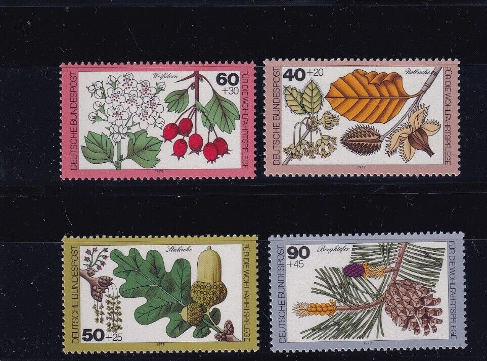 Bundesrepublik MNH ** 1024-7 SC565-8 flowers set