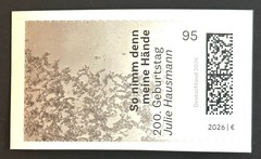 GERMANY MARCH 2026 HAUSMANN MOURNING STAMP Mi. 3959 SK STAMP SET 10x 95 FB 156!