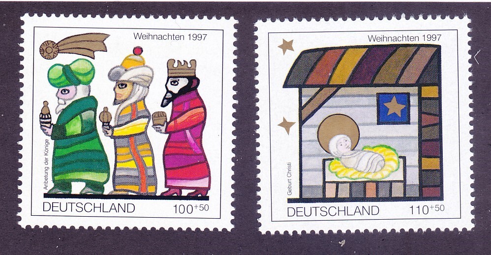 Germany B825-26 MNH 1997 Christmas Set Very Fine