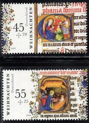 2009 Germany Christmas Bible Historiated Nativity Initials MNH