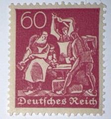 Travelstamps: 1921 Germany Stamp Mi 184 – 60pf Blacksmiths Mint MOGNH