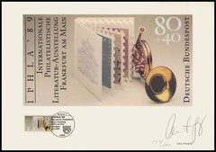 ART-EDITION 1989 GERMANY 1415 FRANKFURT IPHLA STAMP LITERATURE FAIR HAND-SIGNED!