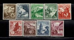 Germany semi-postal stamps, 1938, Set, Sc # B123-B131, Unused, OG/H