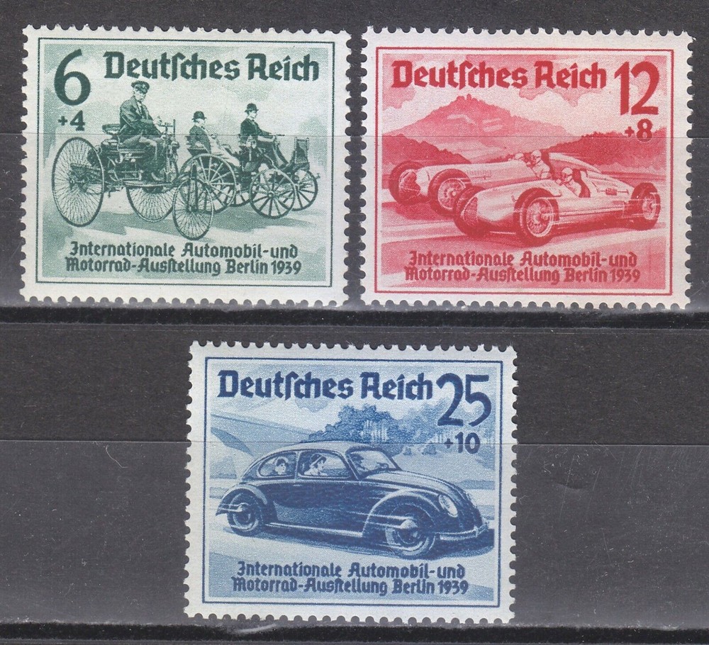 Germany 1939 MNH Mi 686-688 Sc B134-B136 Automobile & Motorcycle Exhibition **03