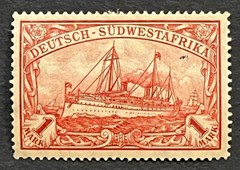 Travelstamps:GERMANY South West Africa Stamp Kaiser’s Yacht MOGH 1m Wmk **SIGNED