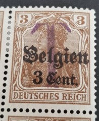 German Empire Germania 3pf scarce Postage Due Overprints on Belgium Occ stamps